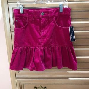 NWT NEW Girls Ralph Lauren Dark Pink Corduroy Skirt Size 12 or 14